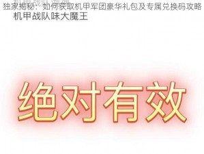 独家揭秘：如何获取机甲军团豪华礼包及专属兑换码攻略