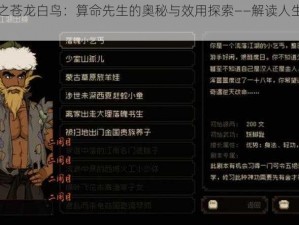 大江湖之苍龙白鸟：算命先生的奥秘与效用探索——解读人生指引之光