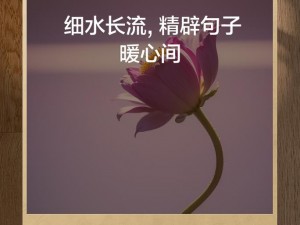 悠悠久久，细水长流