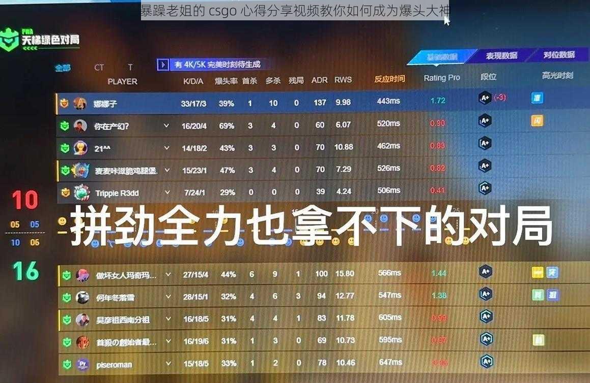 暴躁老姐的 csgo 心得分享视频教你如何成为爆头大神