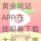 黄金网站 APP 在线观看下载大全，汇集各类视频资源，一键点击即可畅享高清画质