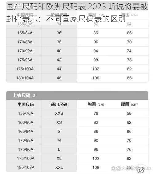 国产尺码和欧洲尺码表 2023 听说将要被封停表示：不同国家尺码表的区别