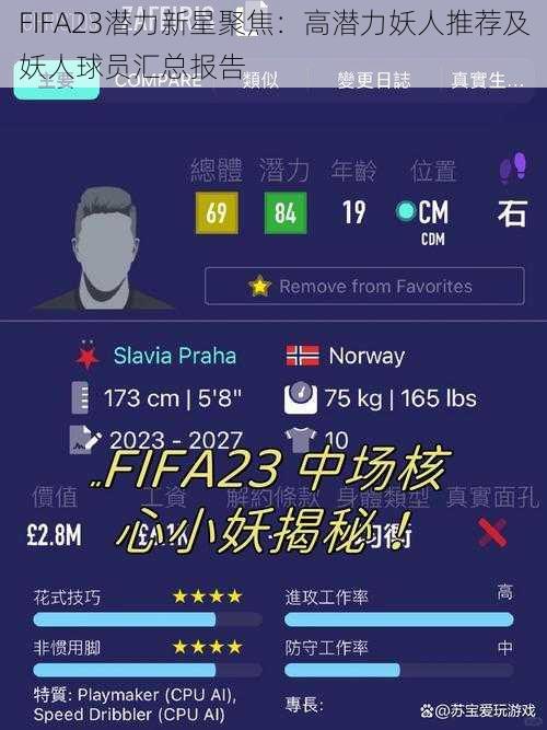 FIFA23潜力新星聚焦：高潜力妖人推荐及妖人球员汇总报告