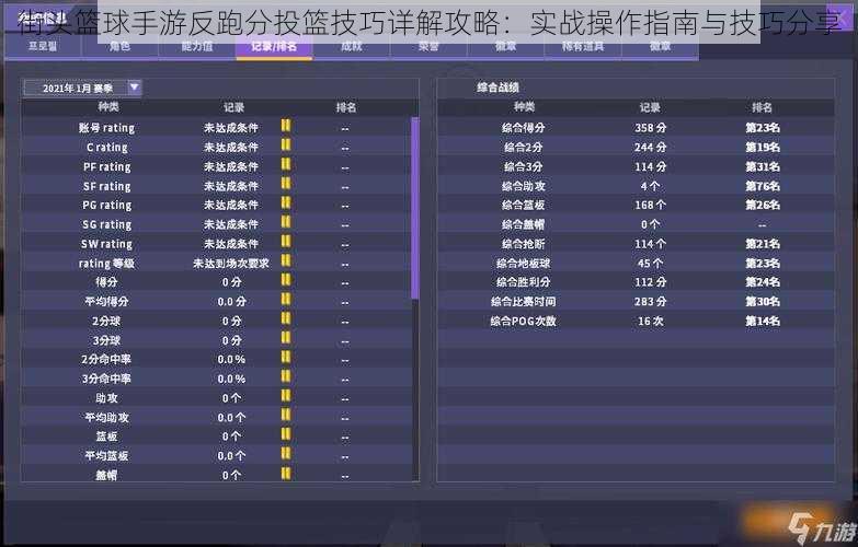 街头篮球手游反跑分投篮技巧详解攻略：实战操作指南与技巧分享