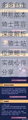 多多自走棋新版本骑士阵容深度解析：骑士站位策略与实战心得分享