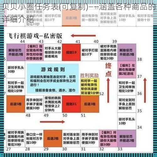 贝贝小圈任务表(可复制)——涵盖各种商品的详细介绍