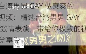 台湾男男 GAY 做㻎爽的视频：精选台湾男男 GAY 激情表演，带给你极致的视觉享受